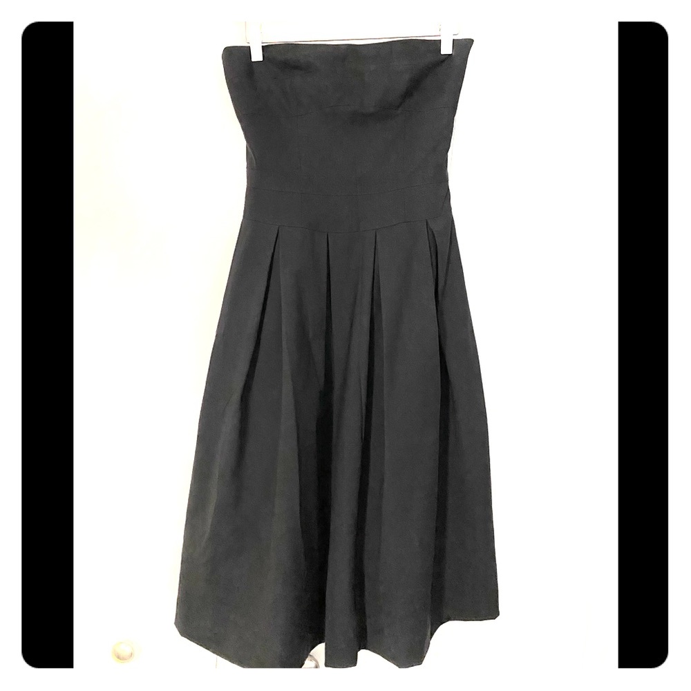 Theory Classic midi black strapless dress
